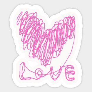 love, heart, happy valentine day, one line drawing Sticker